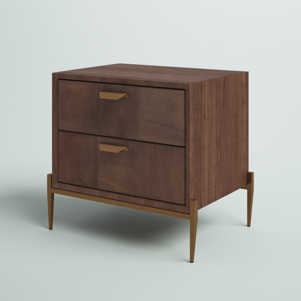 Mercury Row® Gerrity Solid + Manufactured Wood Nightstand & Reviews